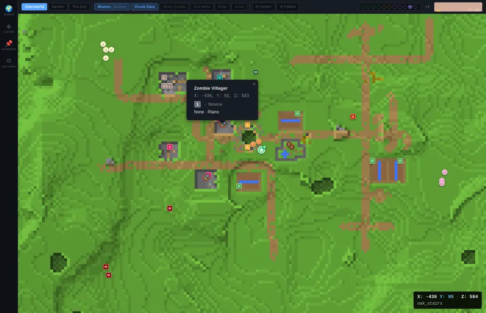 Zombie villager tooltip showing unemployed state